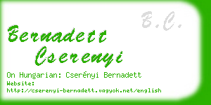 bernadett cserenyi business card
