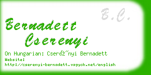 bernadett cserenyi business card